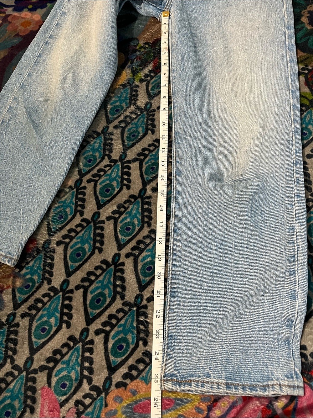 Levi's Light Blue High-Rise Button Fly Straight Leg Jeans for Women Size 26 - Picture 12 of 12